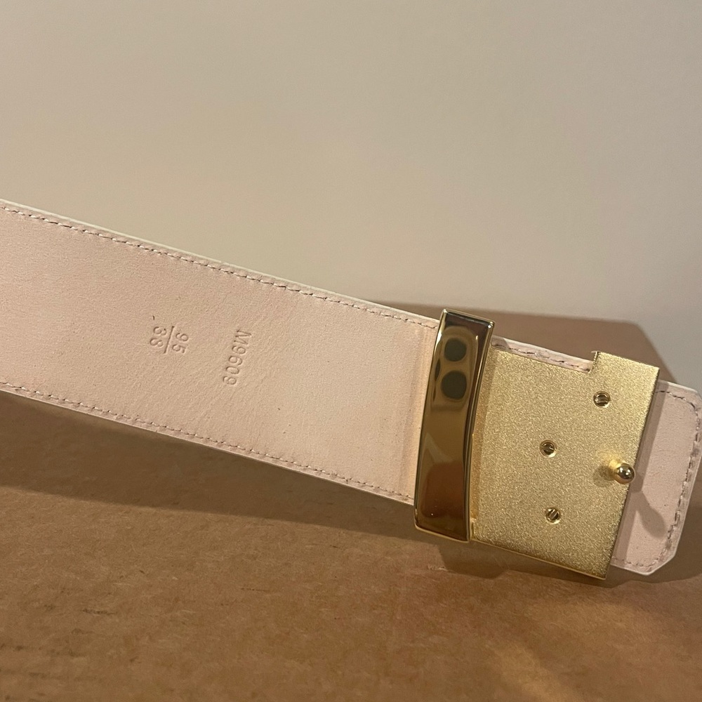 Louis Vuitton white and grey checkered Gold Buckle - Picture 4 of 5